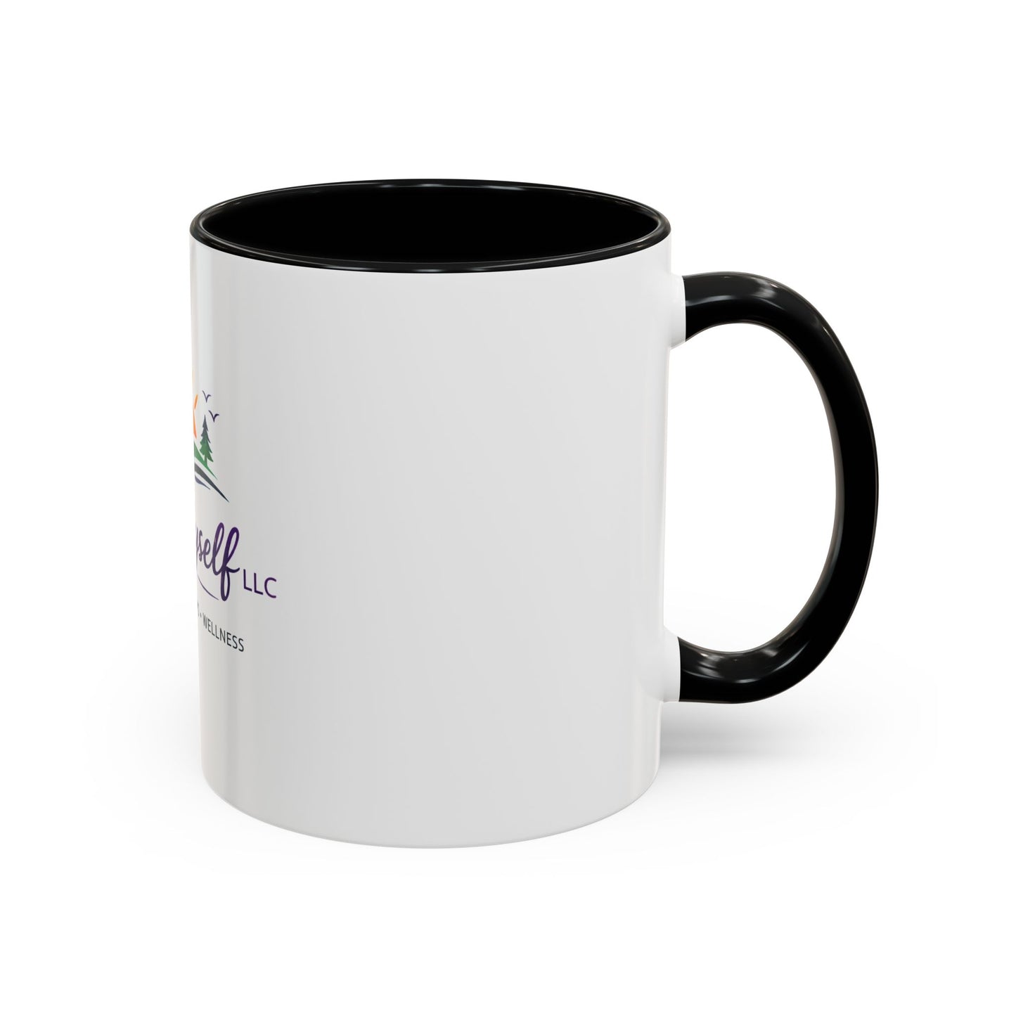 Just Myself Wellness Coffee & Tea Mug — Inspirational Accent Mug (11/15oz) - Available in 9 color variants.